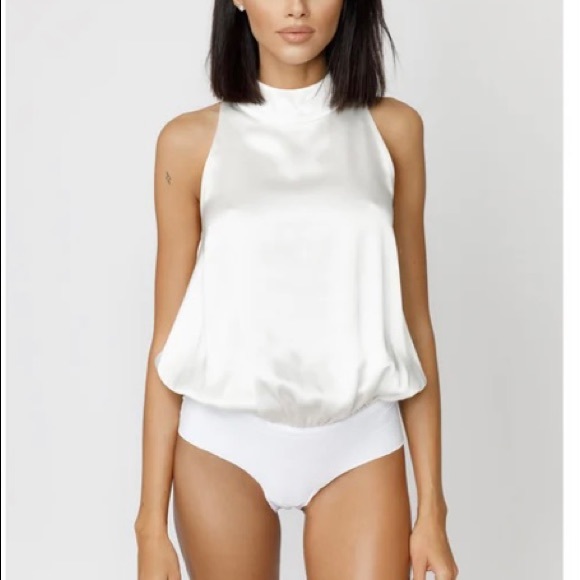 Kands London white pure silk halter neck blouse - Picture 9 of 9